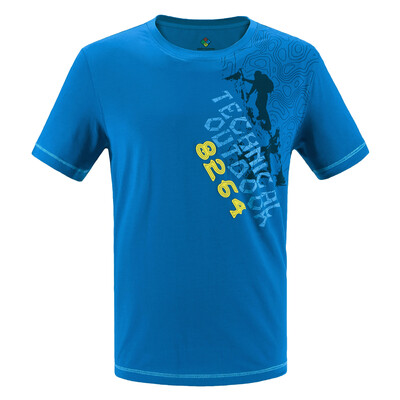 

8264 весна и лето открытый спорт круглый шею принты повседневная одежда случайный удобный футболка мужской короткий рукав K7S2T7513 джаз голубой L