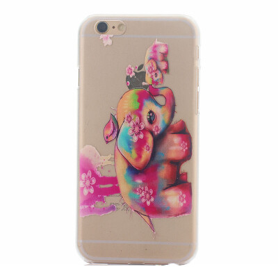 

Color elephant Pattern Soft Thin TPU Rubber Silicone Gel Case Cover for IPHONE 6 Plus6S Plus