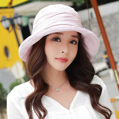 

[Jingdong Supermarket] Siggi SI89329 hat female shade hat summer ladies Korean version of the tide embroidery sun sun hat outdoor female big along the cooler pink 57CM