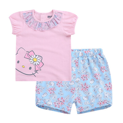 

HelloKitty Children's Short Sleeve Set Top Shorts Outline Kit KA722BA18P1411 Soft Powder 110