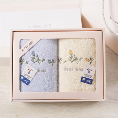 

Gold towels, towels, two home textile and clothing gift boxed business labor insurance buy red bag blue / blue 110g / Article 74 * 33cm