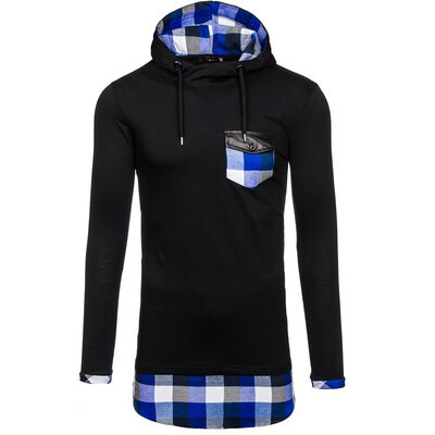 

New Mens Fashion Slim Long Sleeve Stitching Color Hoodies