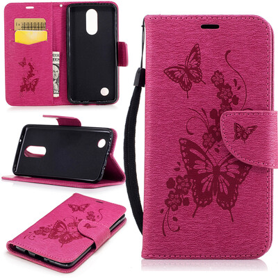 

Розовая бабочка Стиль тиснение Классический откидная крышка с функцией подставки и слот для кредитных карт для LG K8 2017