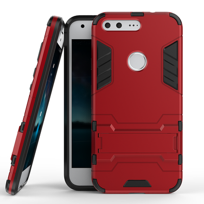 

Красный Slim Robot Armor Kickstand Ударопрочный жесткий корпус из прочной резины для Google Pixel