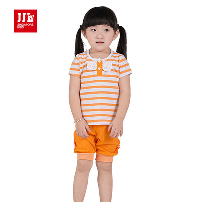 

JJLKIDS Partner Club children's clothing girls baby children's leisure sports suit PXZ5058 orange 90