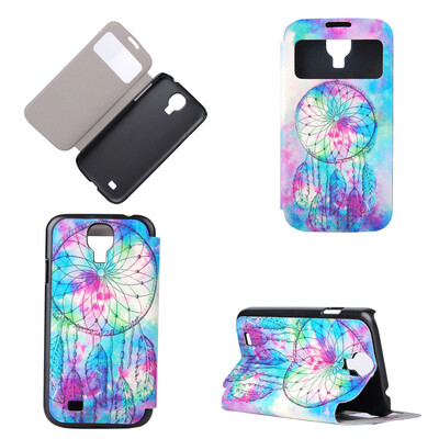 

Розовый Dreamcatcher Дизайн Кожа PU откидной крышки Кошелек для карты памяти чехол для Samsung Galaxy S4 I9500