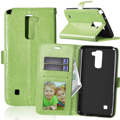 

Зеленая классическая флип-обложка с функцией подставки и слотом для кредитных карт для LG Stylus 2/LG Stylo 2/LS775