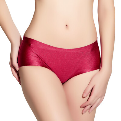 

Jingdong supermarket] Qu Mu women's underwear solid color skin care without trace drawing texture of a hip-shaped pants N7620 blue all