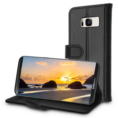 

KOOLIFE Samsung S8 + (SM-G9550) phone case leather protective holster / clamshell / drop card holster / soft shell for Samsung Galaxy s8 + black