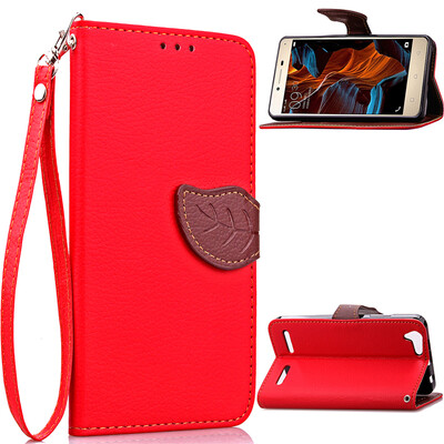 

Red Design PU Leather Flip Cover Wallet Card Holder Case for Lenovo Lemon 3