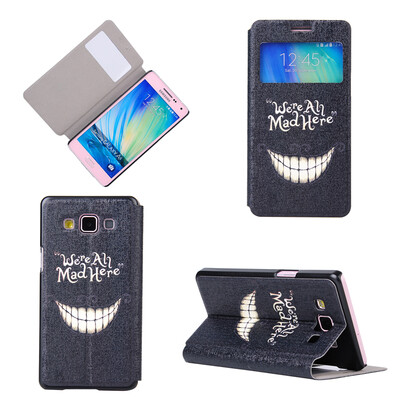 

Smiling Teeth Design PU Leather Flip Cover Wallet Card Holder Case for Samsung Galaxy A3