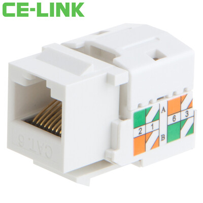 

CE-LINK 1717 CAT6 cable straight through the project level network module six types of Gigabit RJ45 cable docking extension network two-way white five