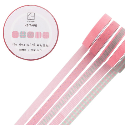 

kinabor hand books&paper tape 5 package 10mm 10m hand account basic section stickers pink memories DTB64045