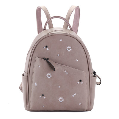 

Excellent ha howru fashion embroidery shoulder bag backpack trend double zipper female bag 6EL05015 pink