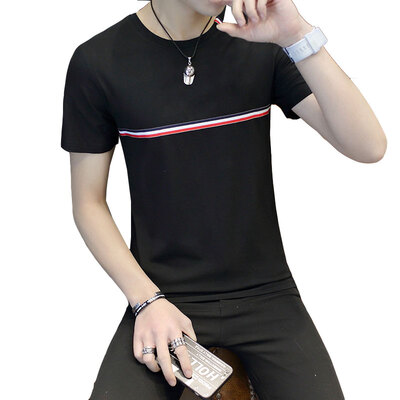 

Греческая музыка источник футболка мужчины корейские мужчины Тонкие круглые рубашки шеи сердобольные мужчины T331 Black M