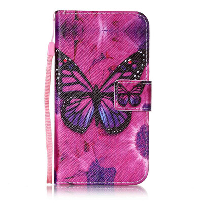 

Black Butterfly Design PU Leather Flip Cover Wallet Card Holder Case for LG K10