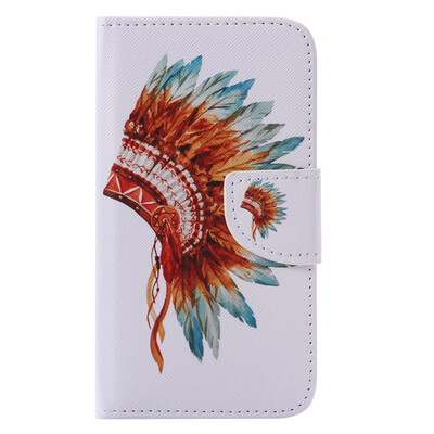 

Indian Hat Design PU Leather Flip Cover Wallet Card Holder Case for NOKIA 640
