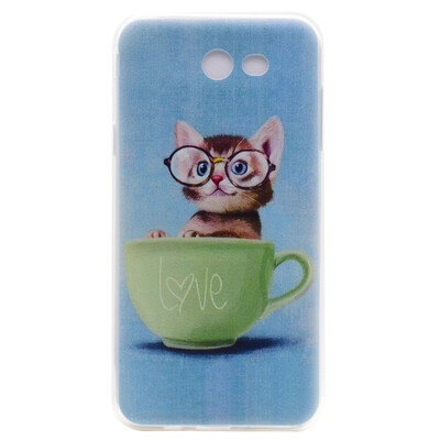 

Очки кота Pattern Мягкий тонкий ТПУ Резиновая крышка силиконовый гель чехол для SAMSUNG Galaxy J7 2017/J710