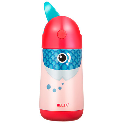 

Creature / RELEA 320ML bird creative stainless steel children's mug with straw portable student cup fantasy red