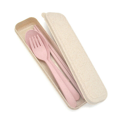 

Bancheon Wheat Straw Wash Water Cup Tableware Series Wheat Tableware Three Piece Spoon Chopsticks Travel Portable Tableware Set Nordic Powder
