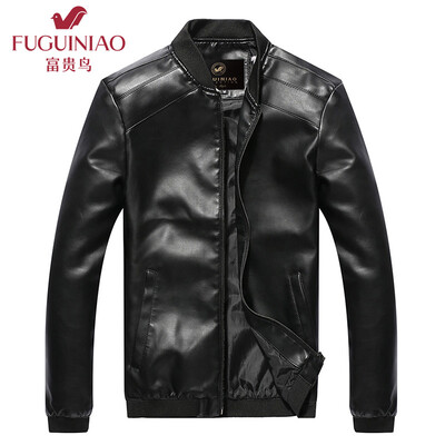 

Jingdong self-end of the season clearance] wealthy birds FUGUINIAO men's jacket men's fashion business leisure thin sets of motorcycle jacket 16030FGP18 black