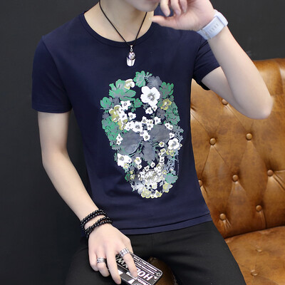 

Греческий источник музыки с длинными рукавами футболки корейский Тонкий мужской головы напечатанный вокруг шеи футболку T588 White 3XL