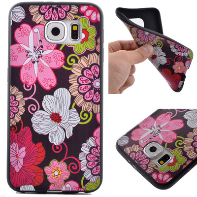 

Color flowers Pattern Soft Thin TPU Rubber Silicone Gel Case Cover for Samsung Galaxy S6