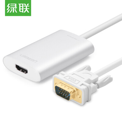 

Зеленый (UGREEN) VGA-HDMI конвертер кабеля со звуковым портом HD видео конвертер кабель адаптер ноутбук ноутбук дисплей проектор линия белый 40263