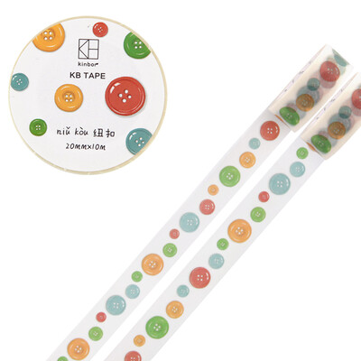 

kinbor hand&paper tape 20mm 10m hand account color decoration stationery tape button DTB64049