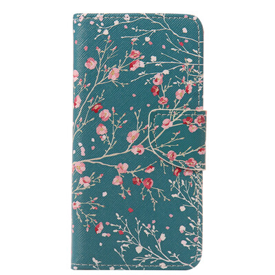 

Blue Apricot Tree Design PU Leather Flip Cover Wallet Card Holder Case for HUAWEI P9