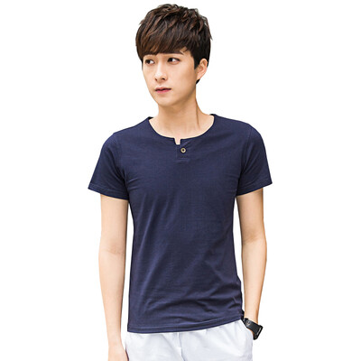 

GEEDO футболка мода случайный с коротким рукавом футболка 6818 синий XL