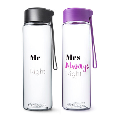 

Excellent Unibott Cup Jingdong self-imported Tritan material sports cup plastic cup space cup straight cup couple pattern BL5002 500ml couple cup set 2