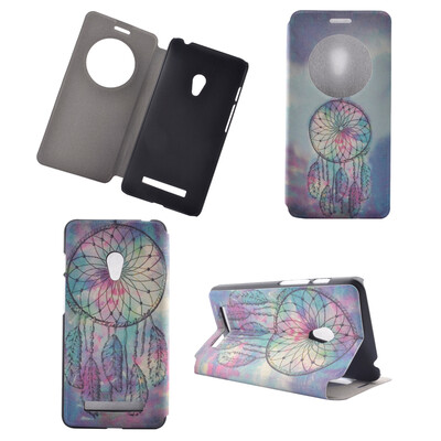

Pink Dreamcatcher Design PU Leather Flip Cover Wallet Card Holder Case for Asus Zenfone 5