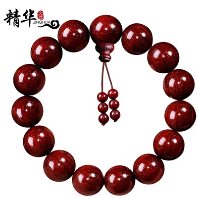 

The essence of high-density smooth lines lobular red sandalwood Buddha beads high oil old material lobular red sandalwood hand string men and women couples bracelet pearl literati Epiphany 15mm essence section