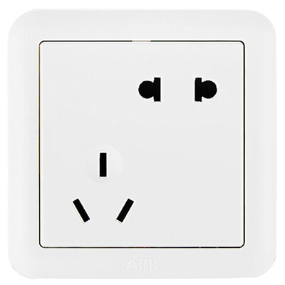 

ABB switch socket panel 10A five - hole socket two two&three pole socket Dejing series white AJ205