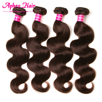 

Aphro Hair Brazilian Virgin Hair 8A Human Hair 4 Bundles Body Wave Hair 2# Dark Brown Color 8-28 inches