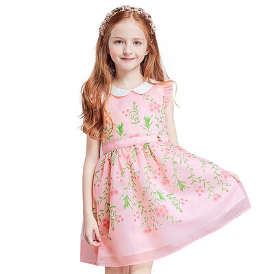 

DEESHA Girls Dresses Sweet Prints Sleeveless Sleeve Tank Dress 911721439 Pink 110