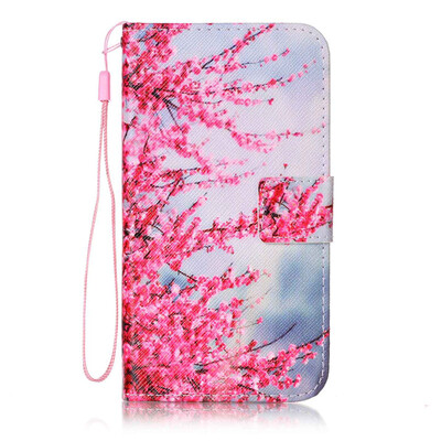 

Plum Blossom Design PU Leather Flip Cover Wallet Card Holder Case for HTC Desire 626