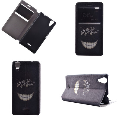 

Smiling Teeth Design PU Leather Flip Cover Wallet Card Holder Case for Wiko Rainbow Lite