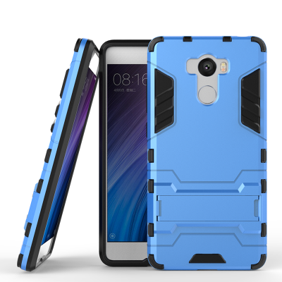 

Blue Slim Robot Armor Kickstand Shockproof Hard Rugged Rubber Back Case For XIAOMI RedMi 4 Prime