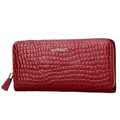 

Montagut (MONTAGUT) длинный отрезок сцепления кошелек женский женский сцепления пакет мешок одиночный молния простой шаблон красный крокодил R5222020432