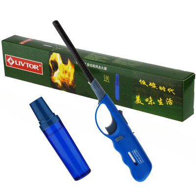 

Zero exploration LIVTOR outdoor camping barbecue windproof ignition home kitchen gas stove fire fire gun can be inflated LG2897 donated gas cylinders