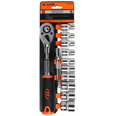 

Huafeng Jujian HF-89609B 12-piece auto repair tools set 125mm series quick ratchet wrench sleeve sets
