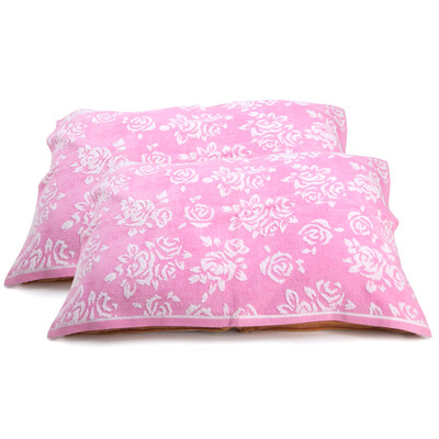 

Matt towel home textiles cotton yarn-dyed jacquard red powder beauty pillow towel two pieces rose red 50 * 76cm 140g /