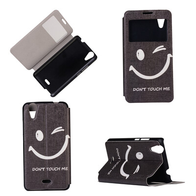 

Непослушный дизайн Улыбка PU кожа флип Обложка Кошелек Карты Держатель чехол для Wiko Rainbow Jam 4G