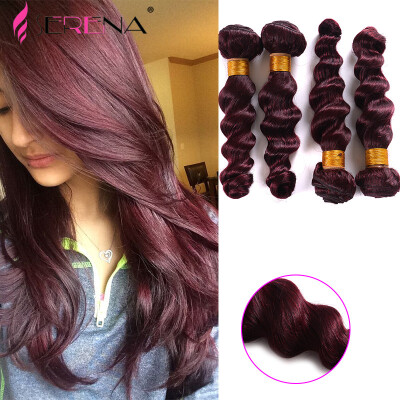 

Burgundy Loose Wave Human Hair 99J Red Wine Human Hair Extensions 7A Loose Wave Brazilian Hair Rosa Hair Products 4 Bundles