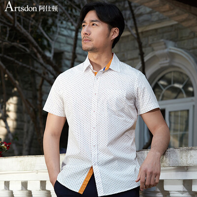 

Aston Summer Dot Square Деловые люди Slim Short Sleeve Shirt Red 180 / XL A14217491