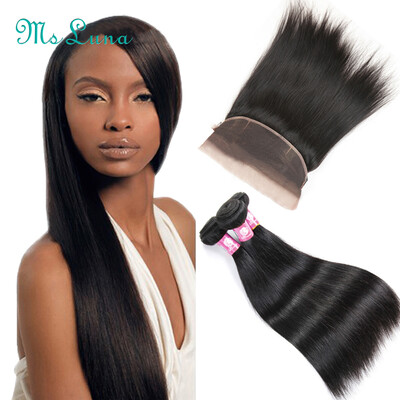 

Pre Plucked 360 Frontal With Bundles Ms Lula Hair 4 Bundles With Frontal 360 Lace Frontal With Bundle Brazilian Straight Hair
