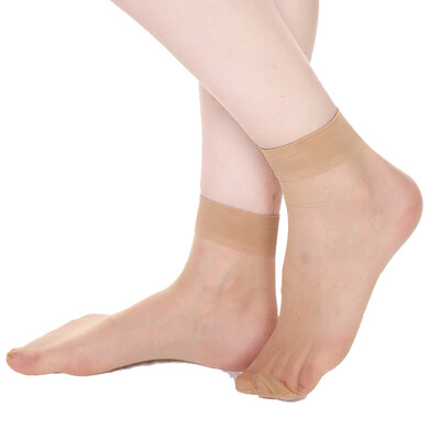 

Langsha Female 2 Pairs Women Summer Socks Crystal Transparent Thin Silk Socks Short Stockings Skin Color Universal