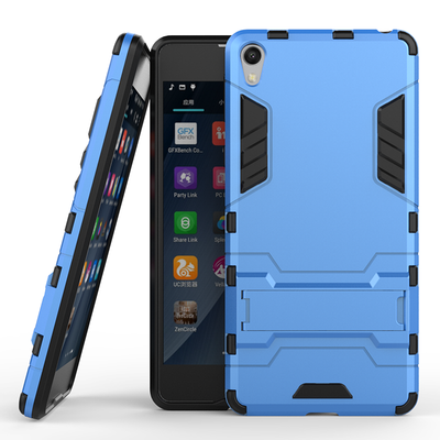 

Синий Slim Robot Armor Kickstand Ударопрочный жесткий корпус из прочной резины для SONY Xperia E5